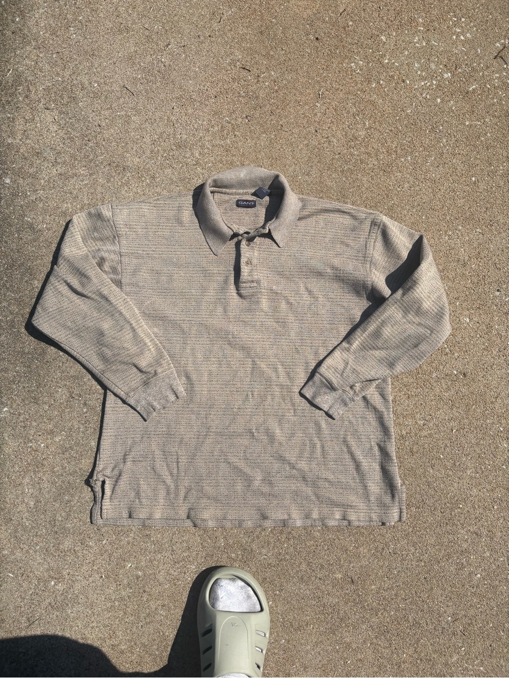 GANT 80s-90s preppy tan long sleeve polo